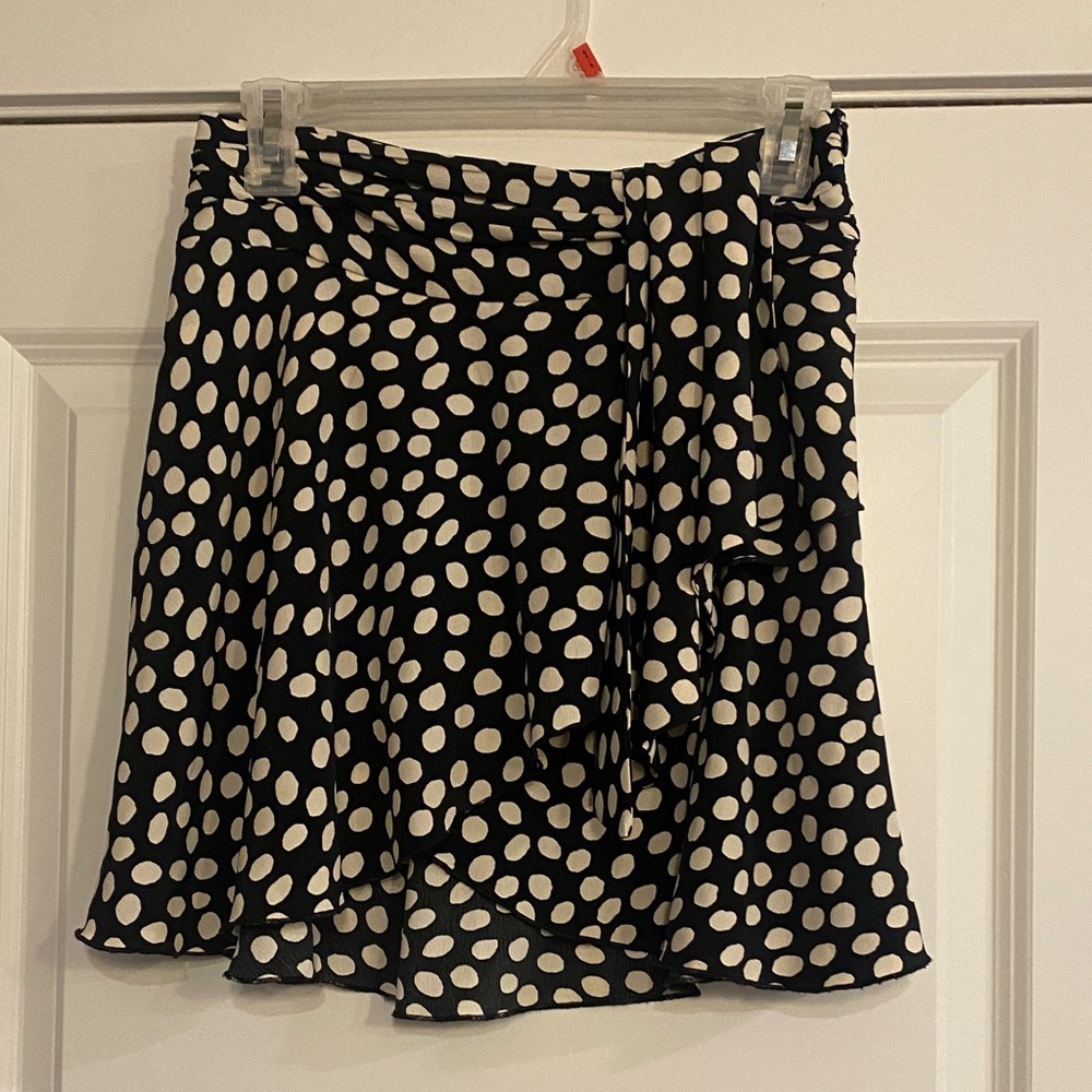 Zara Black & White Polka Dot Wrap Skirt